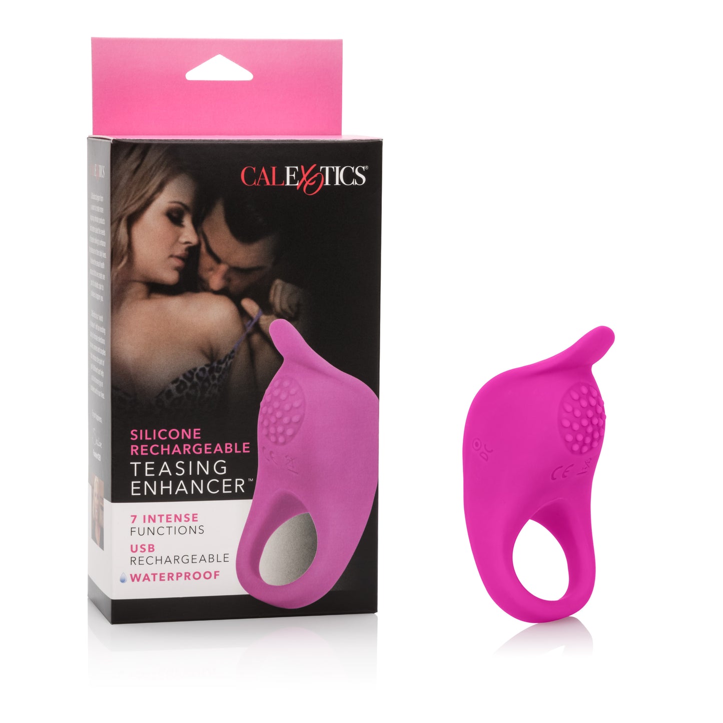 CalExotics Silicone Rechargeable Teasing Enhancer Ring – Pink