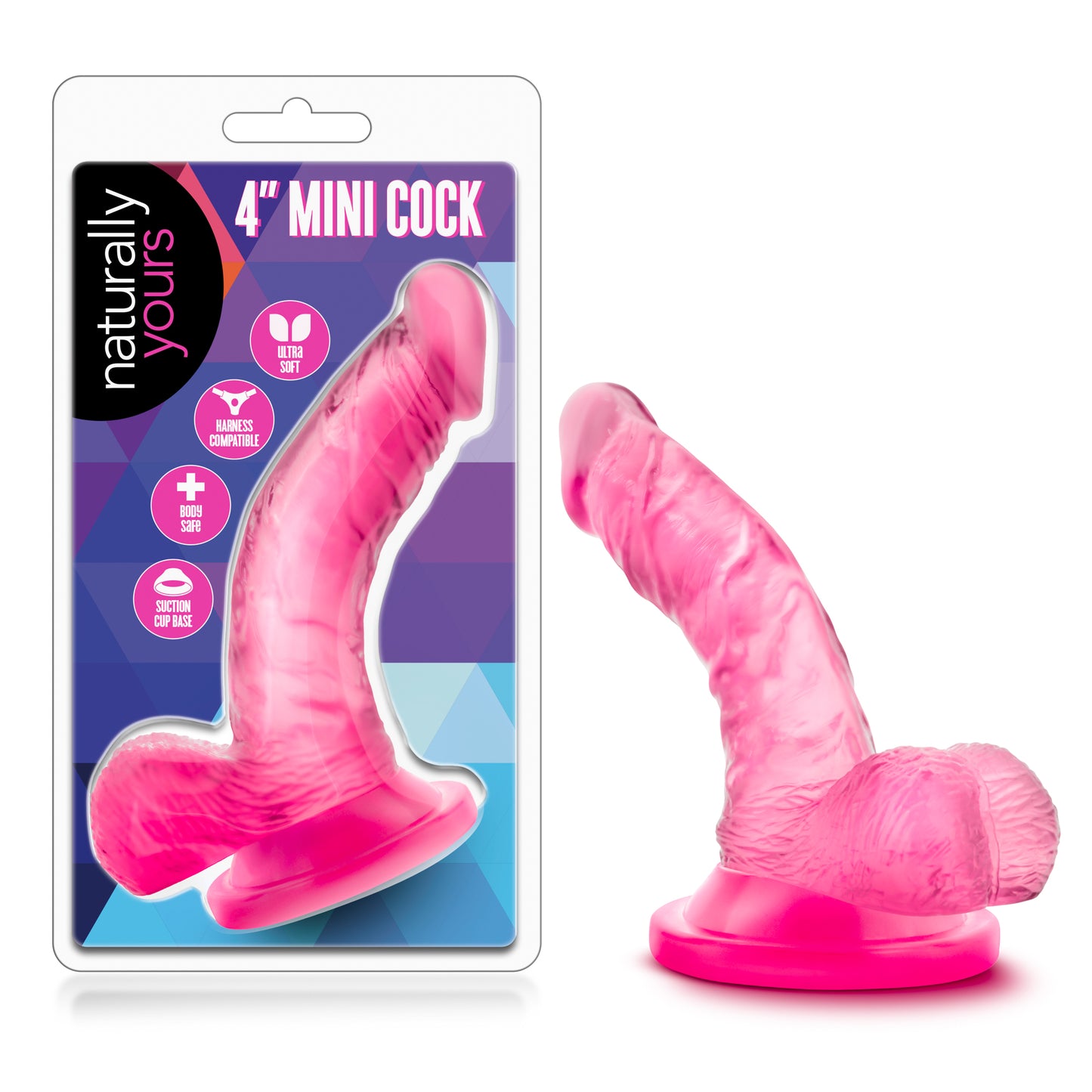 Blush Naturally Yours Mini Cock - 4 Inch Suction Cup Dildo - Pink