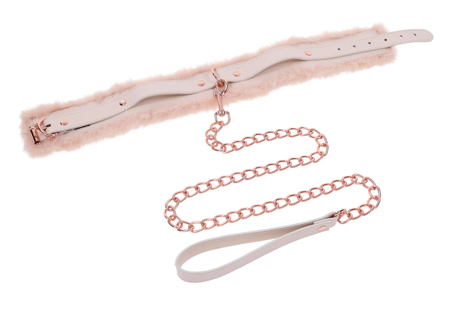 Sportsheets Peaches N Creame Faux Fur Collar and Leash - Pink