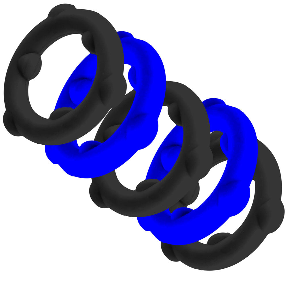 Oxballs Gearheads 5 Pack Spinner Rings – Blue Black