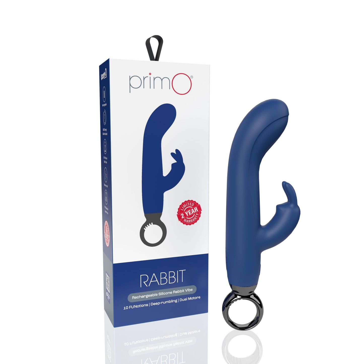 Screaming O PrimO Rabbit Vibrator - Blue - Rechargeable with Dual Motors