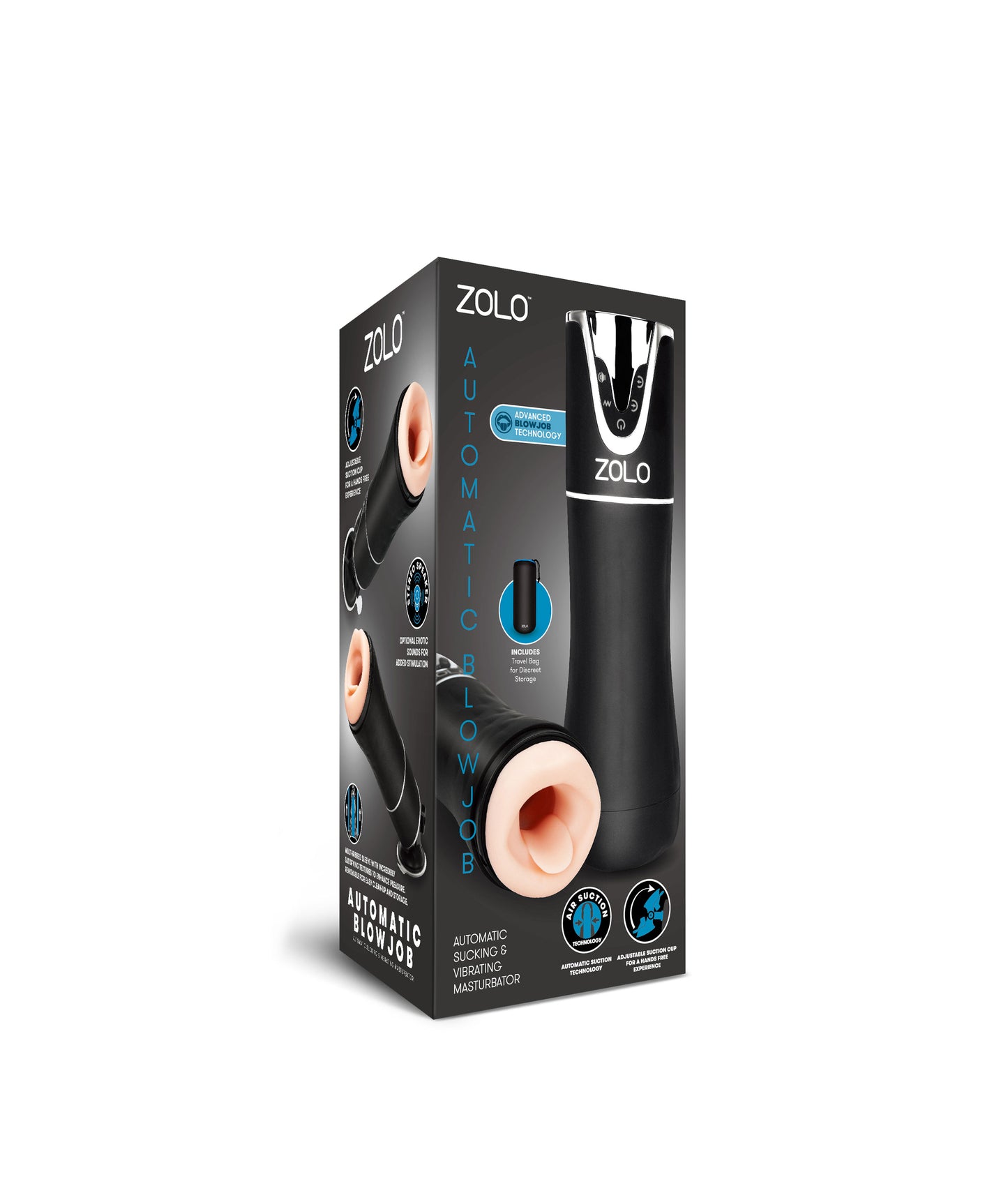 Zolo Automatic Blowjob - USB Rechargeable Automatic Masturbator - Black