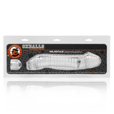 Oxballs Muscle Smooth Cocksheath – Clear, Soft TPR, Enhances Length