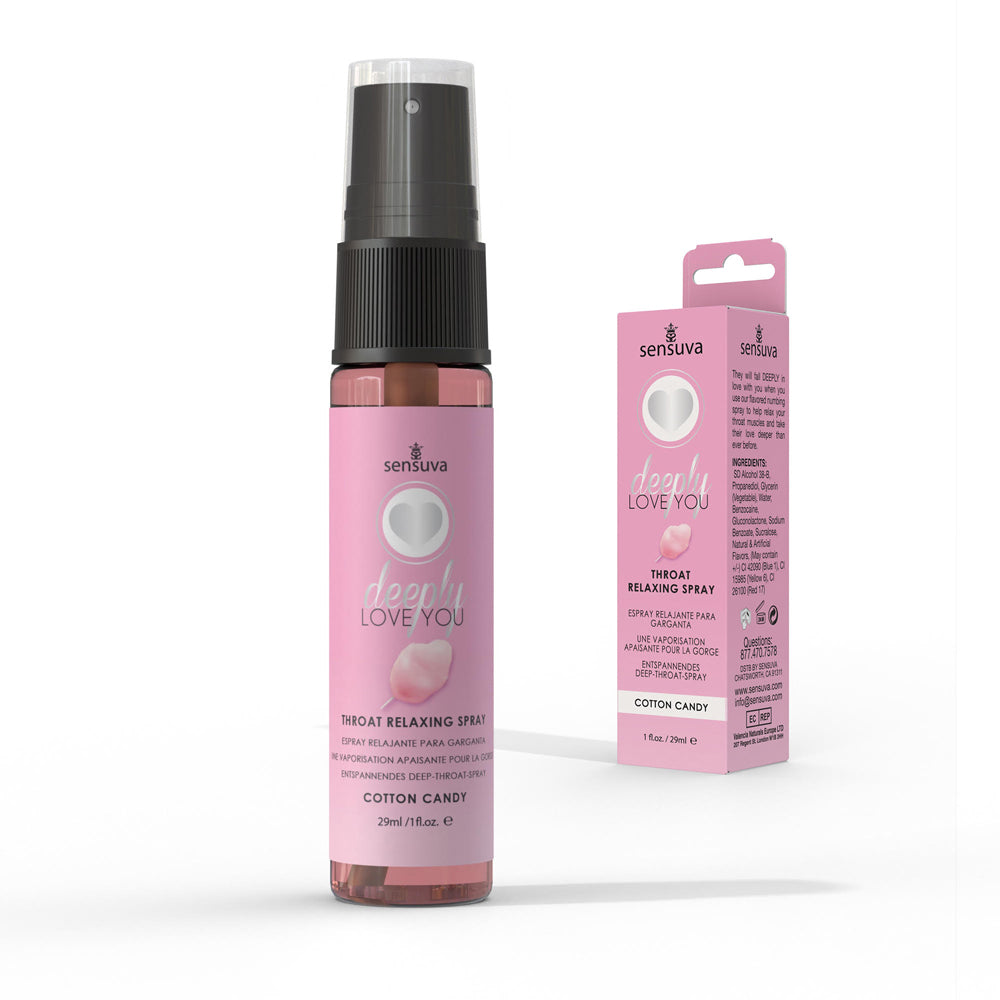 Sensuva Deeply Love You Throat Relaxing Spray - Cotton Candy Flavor - 1 Fl. Oz.