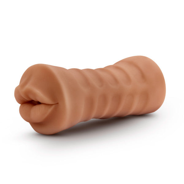 M for Men Isabella - Realistic Stroking Device with Vibrating Bullet - Mocha