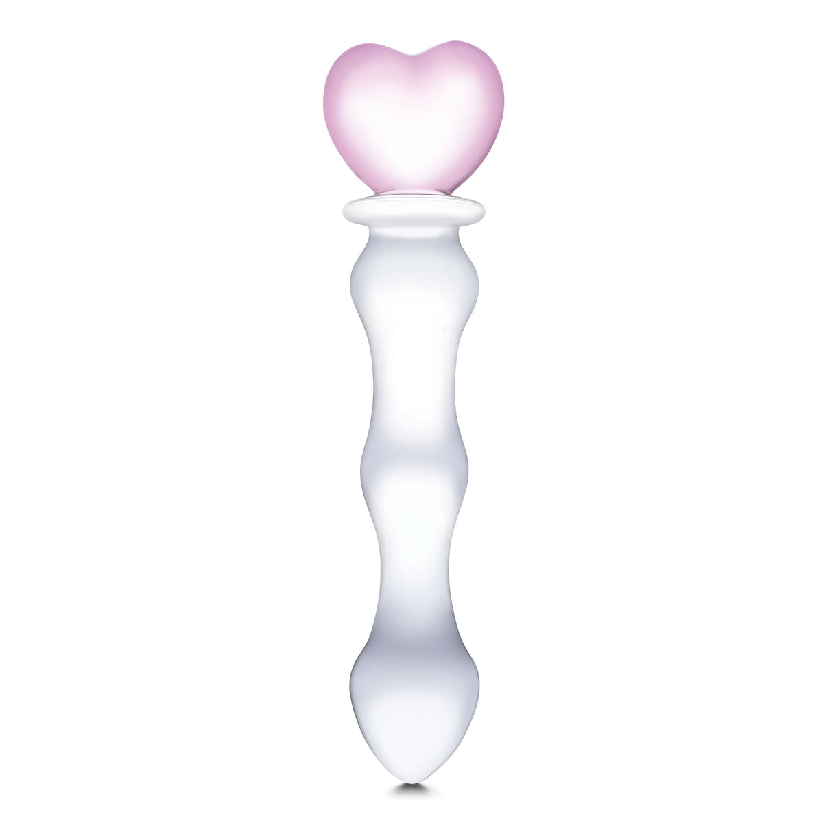 Electric Novelties Sweetheart Glass Dildo – 8 Inch, Pink/Clear, Heart-Shaped Handle