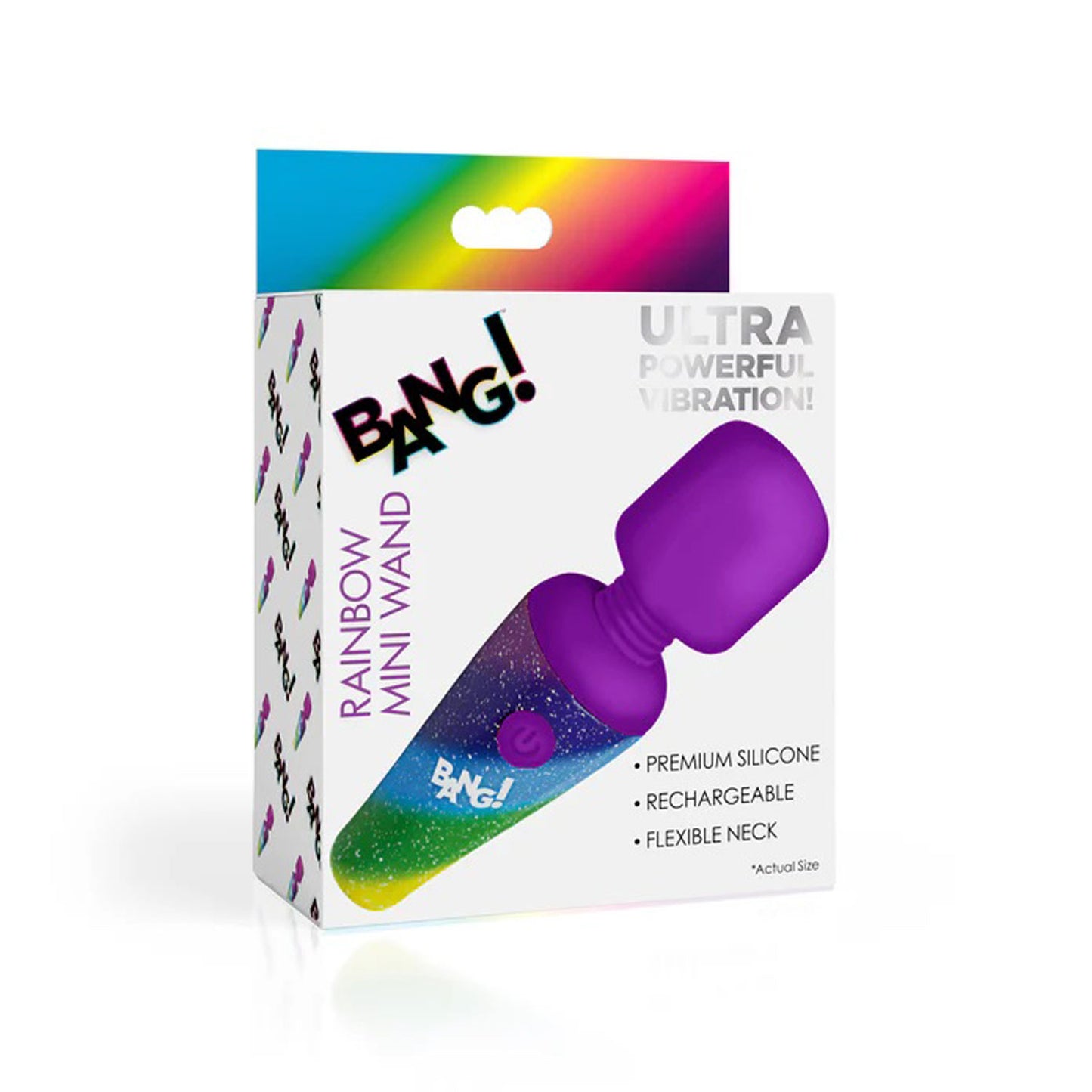 XR Brands Rainbow Mini Wand Vibrator - Multi-Speed, Rechargeable