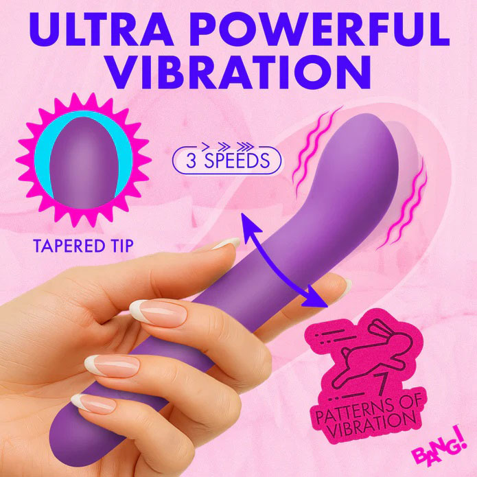 G-Spot Flexible Silicone Vibrator - Purple - Multi-Function, Rechargeable