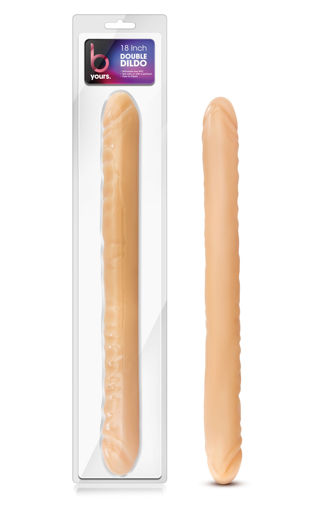 Blush B Yours 18 Inch Double Dildo - Beige - Realistic and Flexible