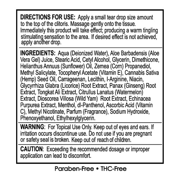 High Climax Female Stimulating Cream - Enhances Orgasms - 0.5 Fl. Oz. - 6 Count Display