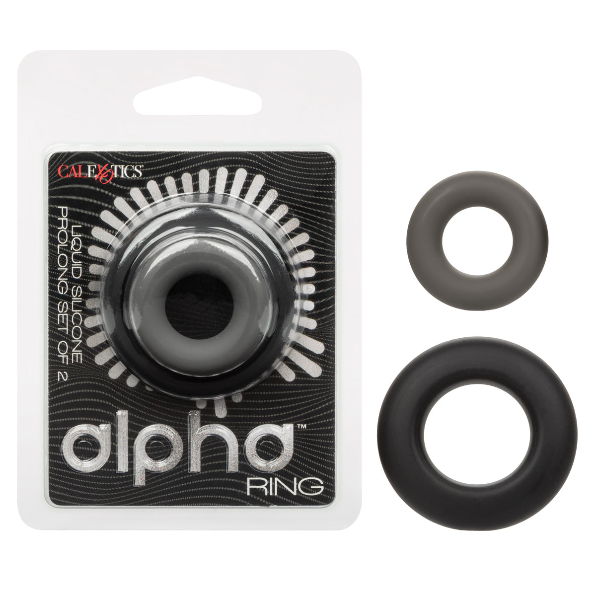 Alpha Liquid Silicone Prolong Set of 2 - Black/Gray Intimate Enhancers