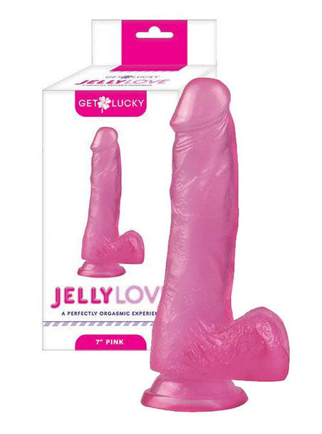 Jelly Love 9" Realistic Dildo with Suction Cup - Pink