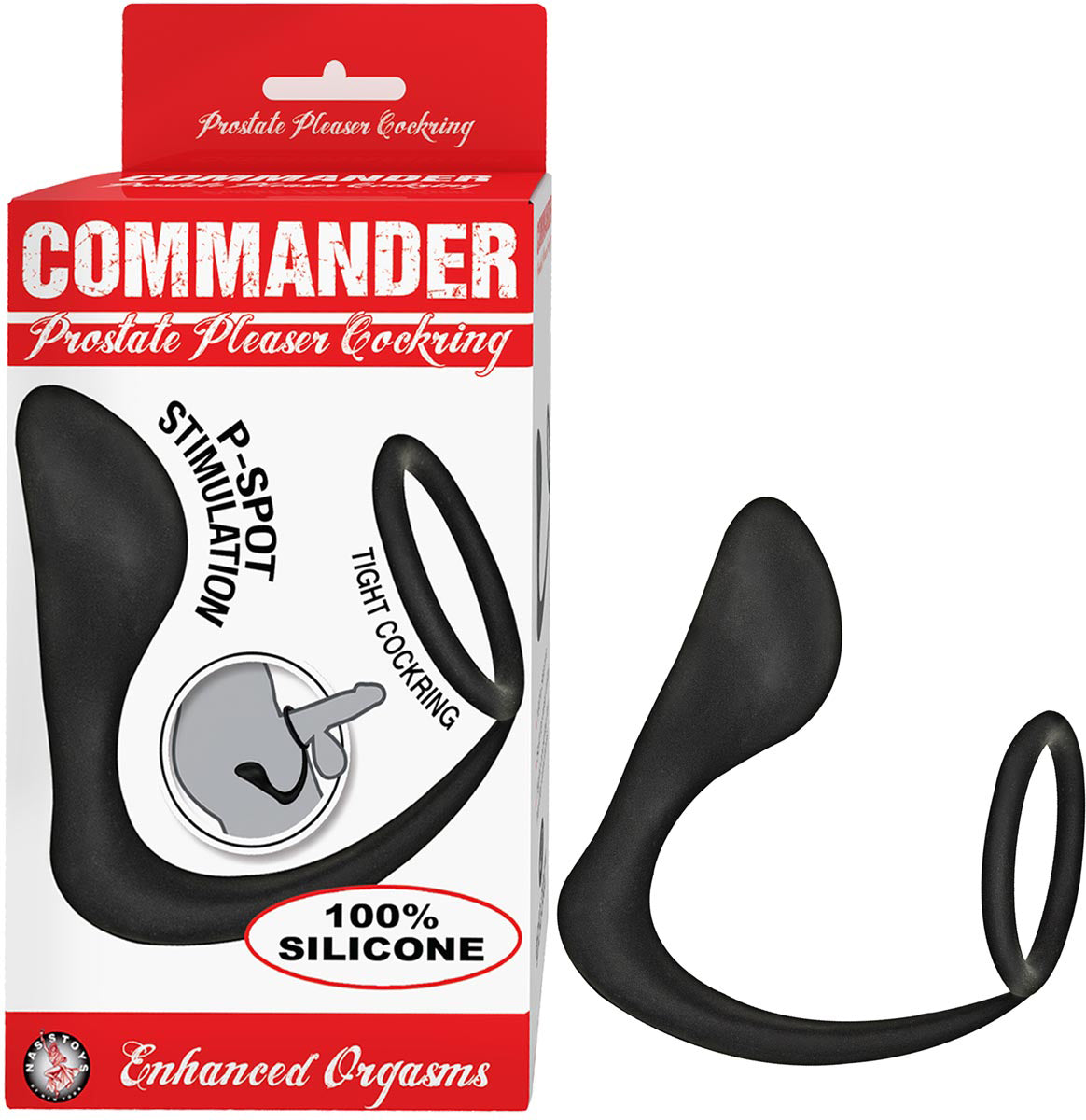 Nasstoys Commander Prostate Pleaser Cockring – Black – Waterproof Silicone