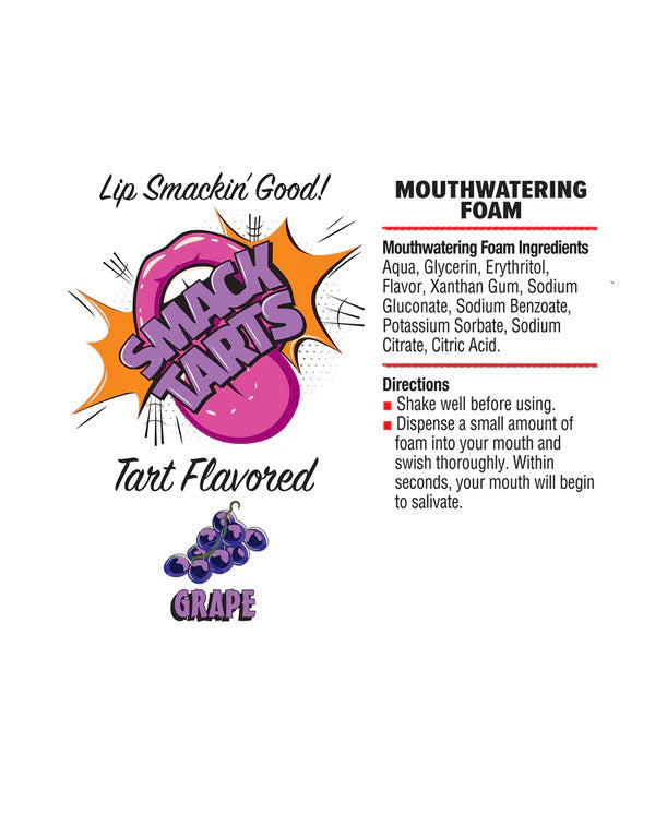 Little Genie Smack Tarts Mouthwatering Foam – Sour Grape Flavor – 2.7oz