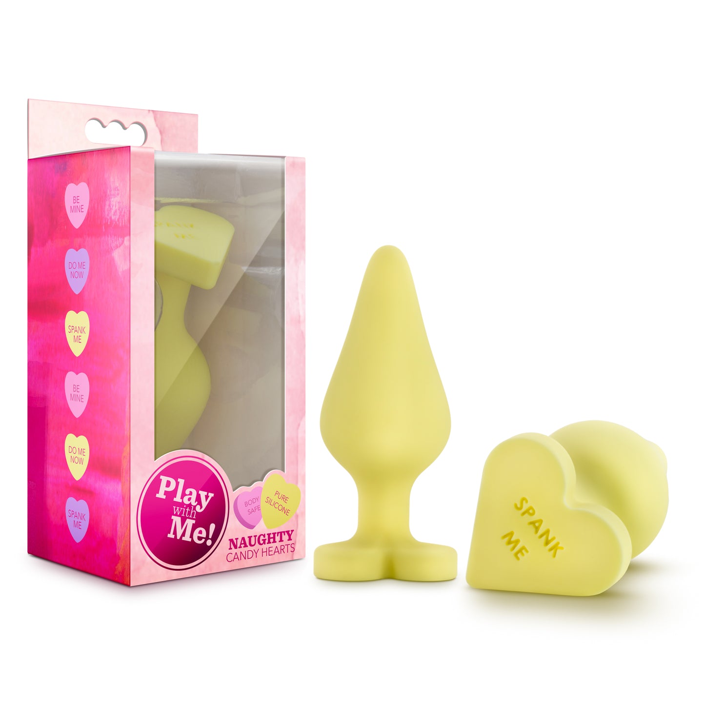 Blush Naughty Candy Heart Spank Me Plug – Yellow