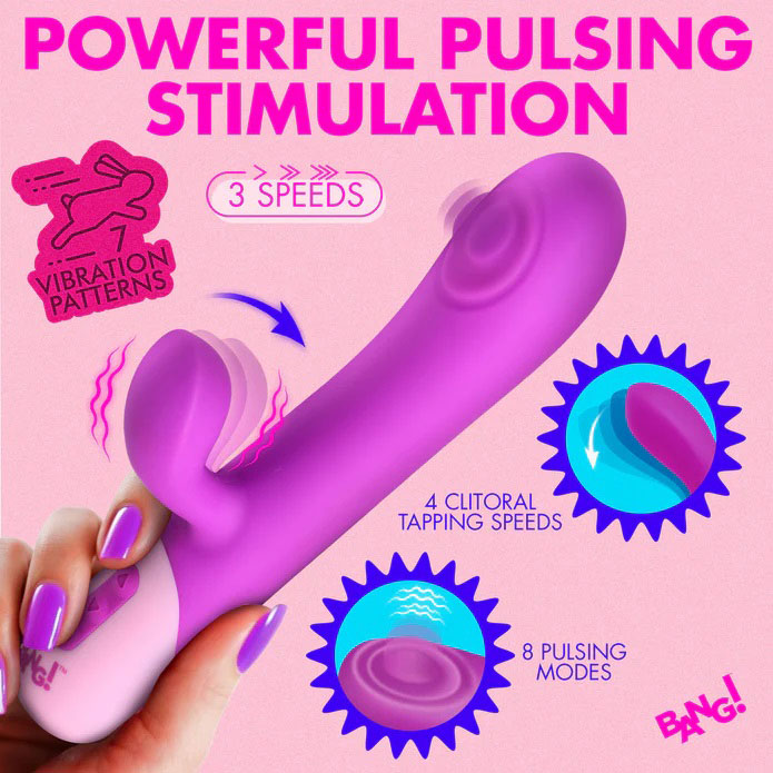 XR Brands Clit Tapping Pulsing Rabbit Vibrator – Purple