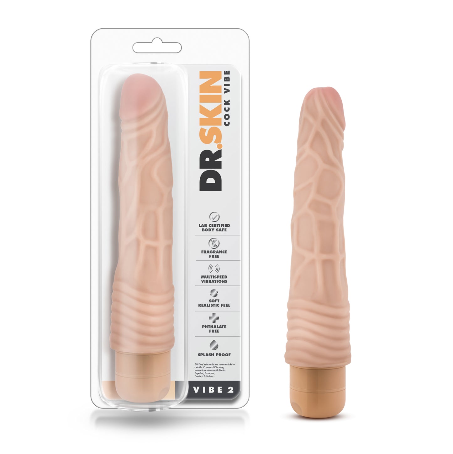 Blush Novelties B Yours Vibe #2 – 9 Inch Realistic Vibrator with Multi-Speed Functionality – Beige