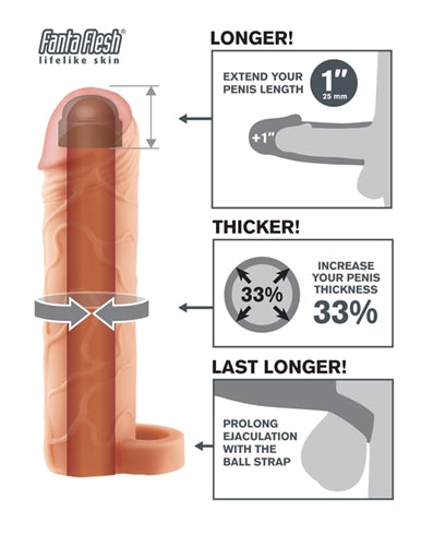 Pipedream Fantasy Extension 1-Inch Extension with Ball Strap - Beige