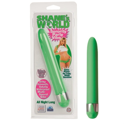 CalExotics Shanes World Sorority Party Vibe All Night Long - Green Massager