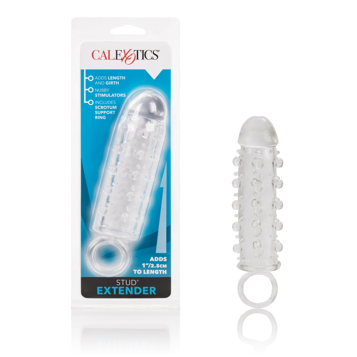CalExotics Stud Extender Clear Penis Extender with Supporting Ring