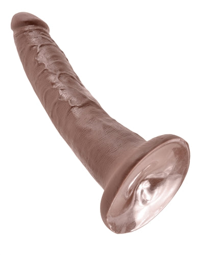 King Cock 7-Inch Dildo - Realistic Brown Design with Suction Cup Base