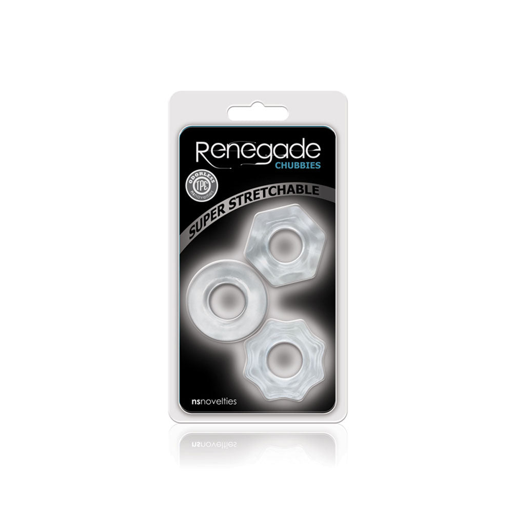 Renegade Chubbies Clear Stackable Rings – Multi-Use Body Safe TPE