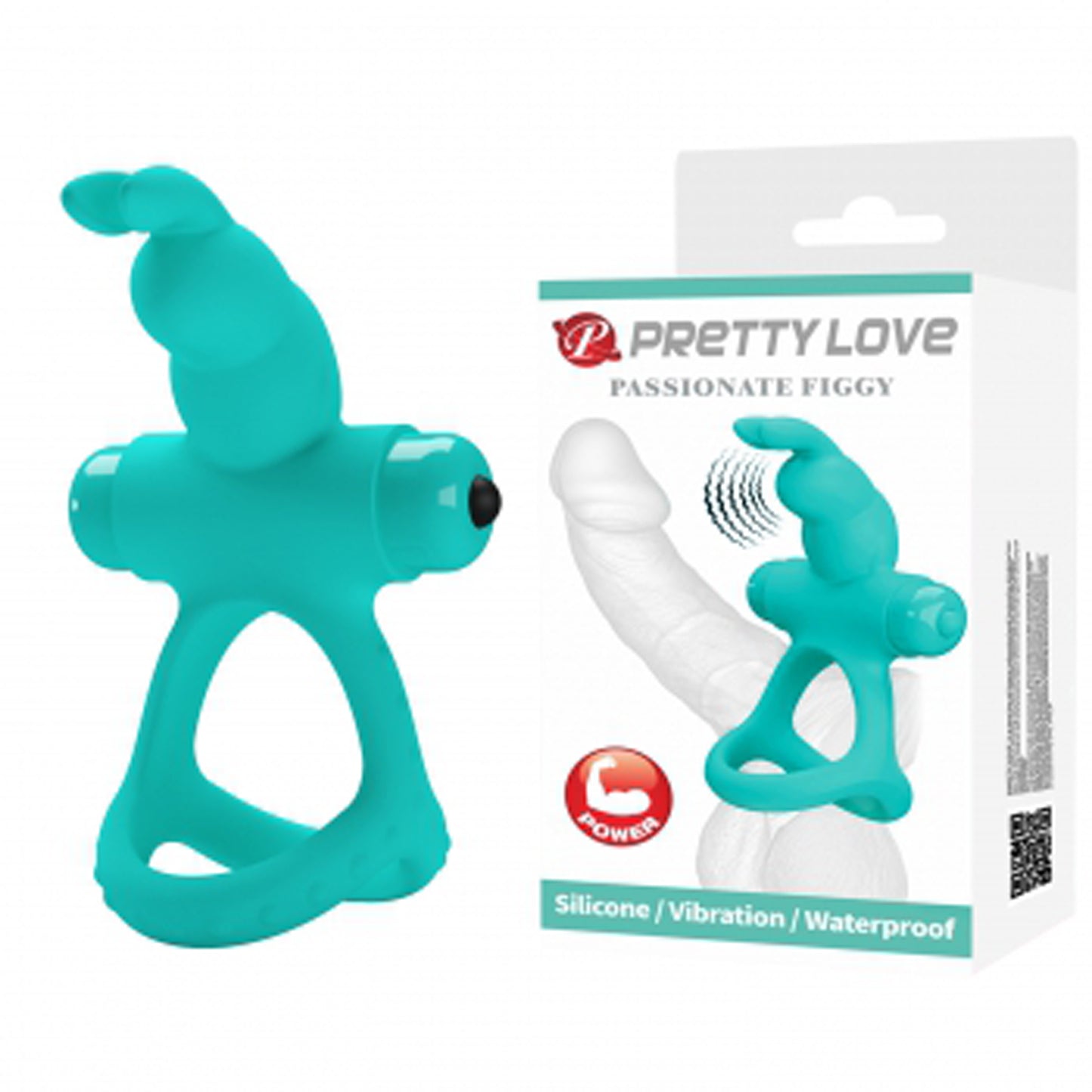 Pretty Love Passionate Figgy Penis Ring – Turquoise – Multi-Function Vibrating Cock Ring