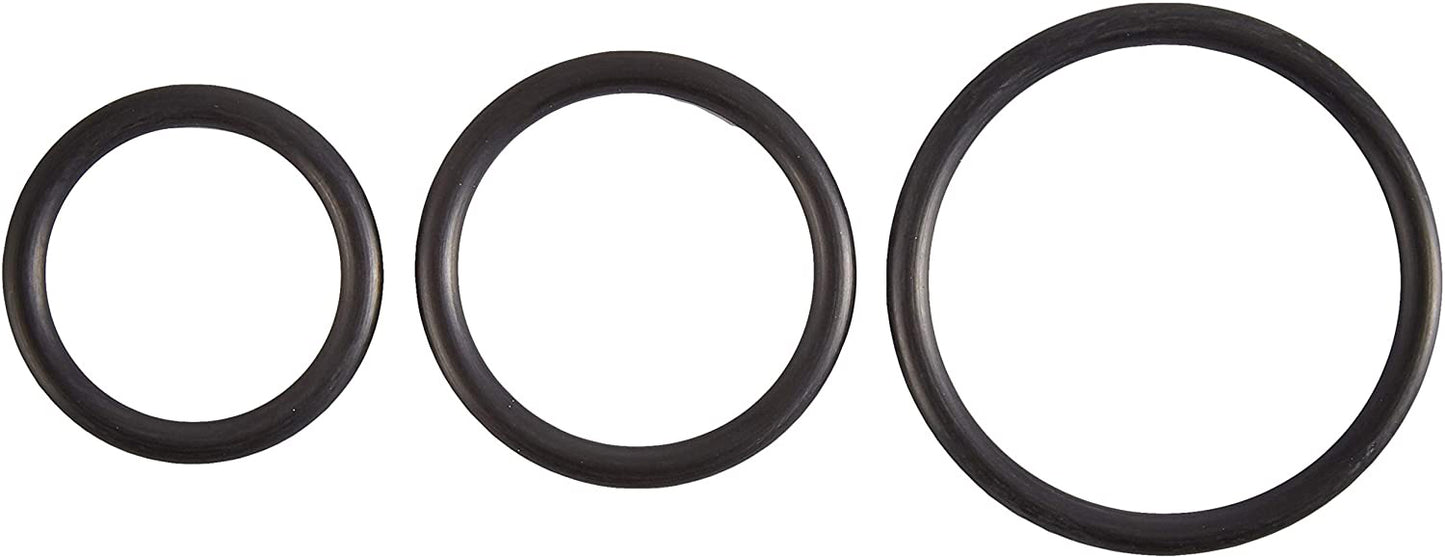 Spartacus Rubber Cock Ring Set – Black – 3 Rings with Various Sizes