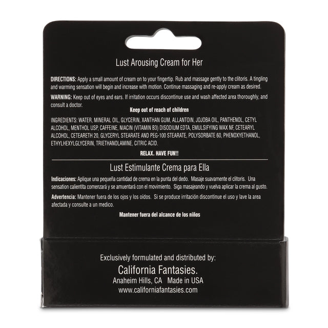 Lust Arousing Cream for Her - Instant Arousal - 0.5 Oz Tube