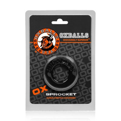 Oxballs Sprocket Cockring – Black – Elastic and Stretchy Design