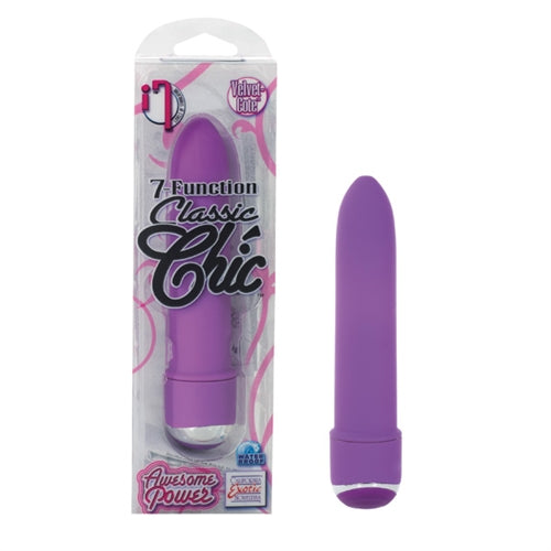 CalExotics 7 Function Classic Chic Mini Vibe - Purple - Multi-Function Waterproof Massager