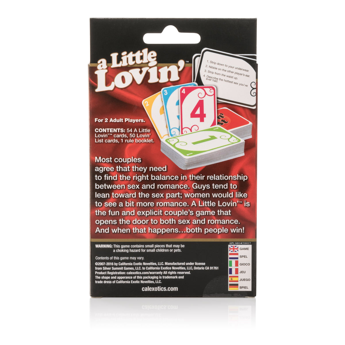 CalExotics A Little Lovin Game – Couples Card Game for Romance