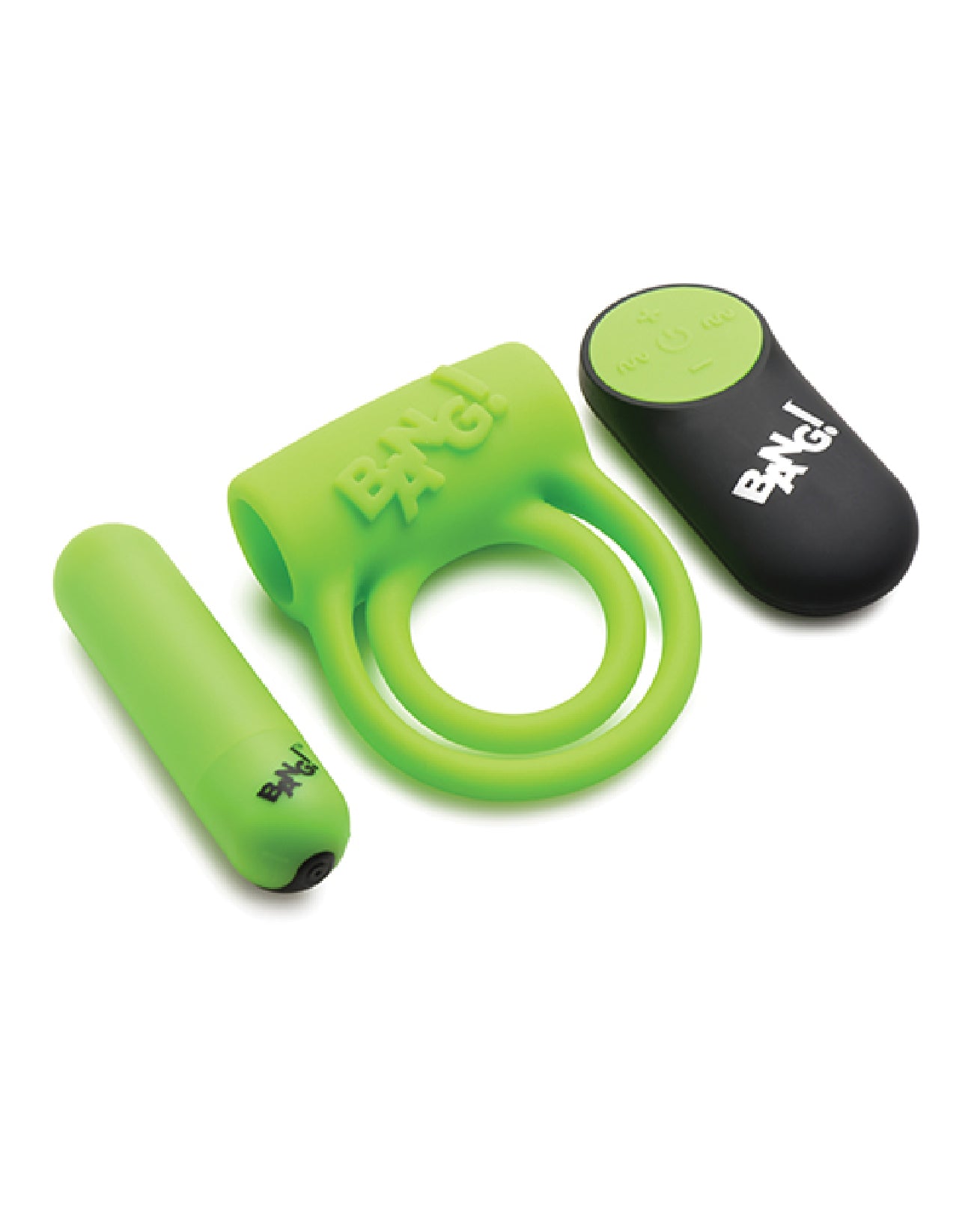 XR Brands Glow in the Dark Cock Ring – Green – USB Rechargeable, Waterproof, 28 Vibration Patterns
