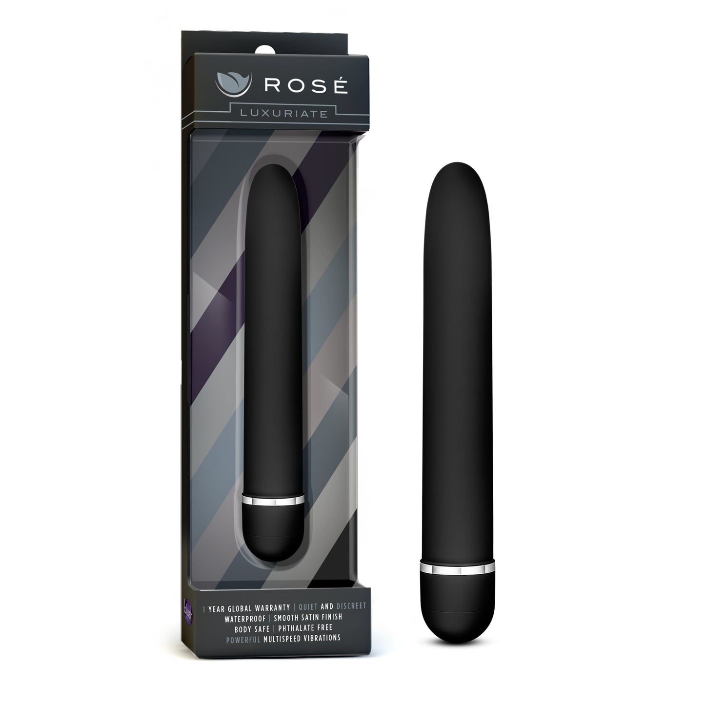 Blush Luxuriate Vibrator – Multi-Speed Waterproof – Black