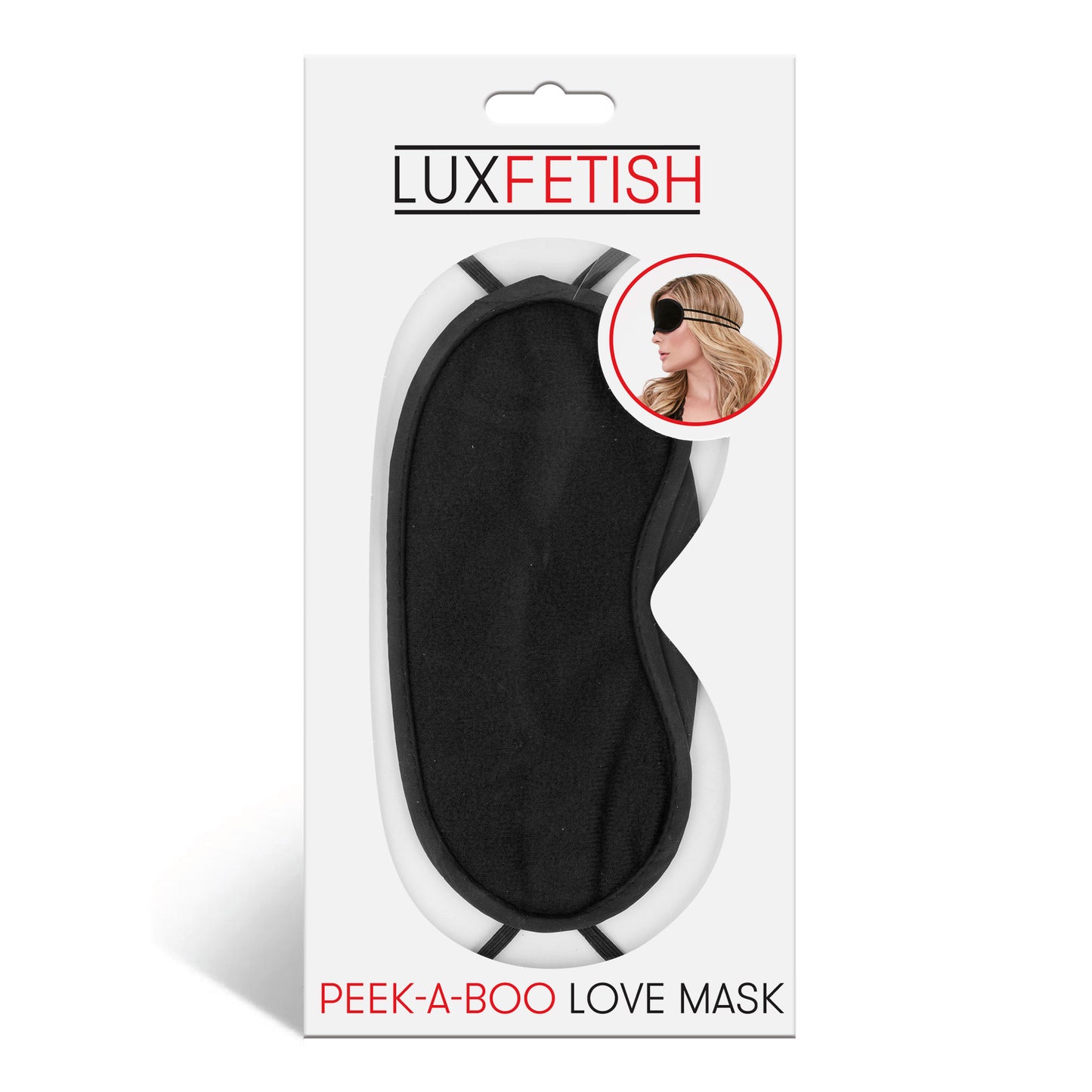 Electric Novelties Peek-a-Boo Love Mask – Black – Velvet Blindfold