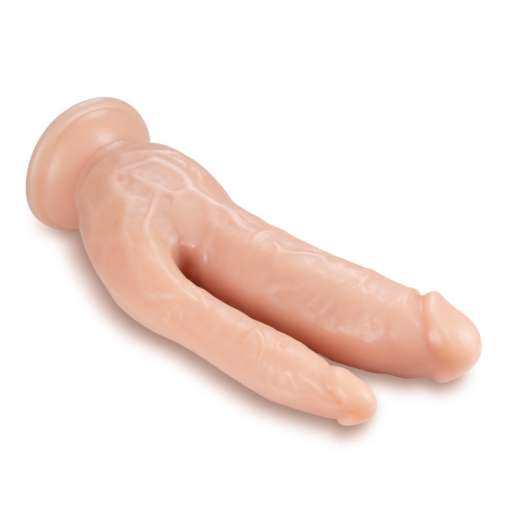 Dr. Skin 8 Inch DP Cock - Double Penetration Dildo with Suction Cup - Beige