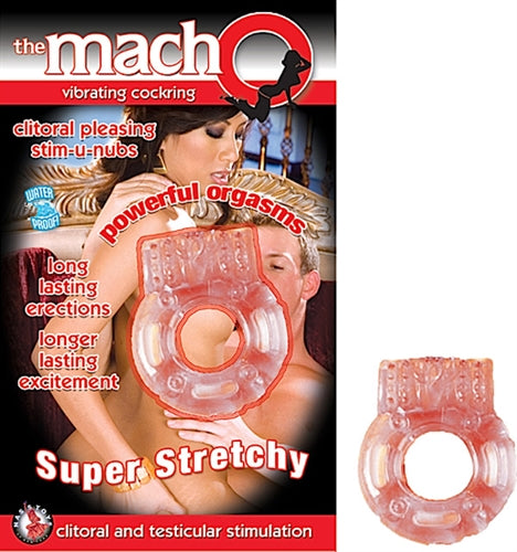 Nasstoys Macho Vibrating Cock Ring - Beige with Clitoral Ticklers