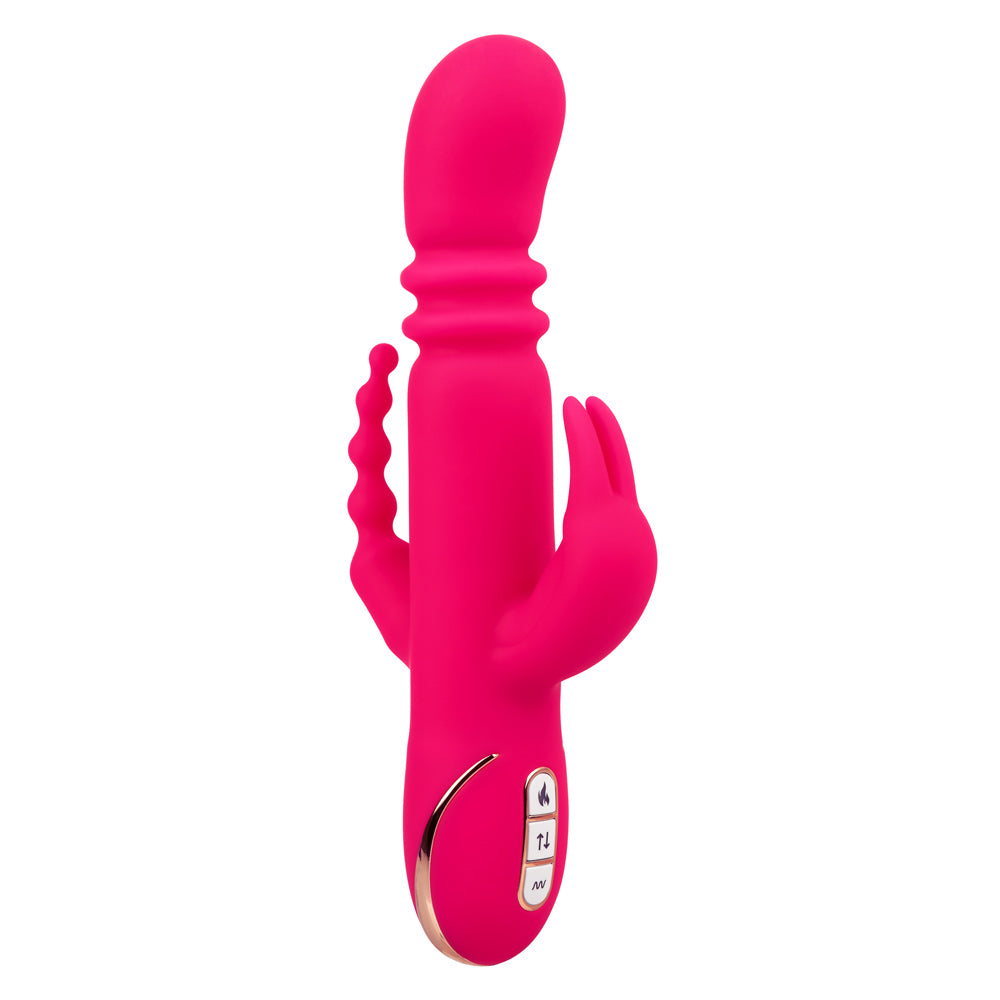 Jack Rabbit Signature Heated Silicone Triple Fantasy Rabbit – Pink