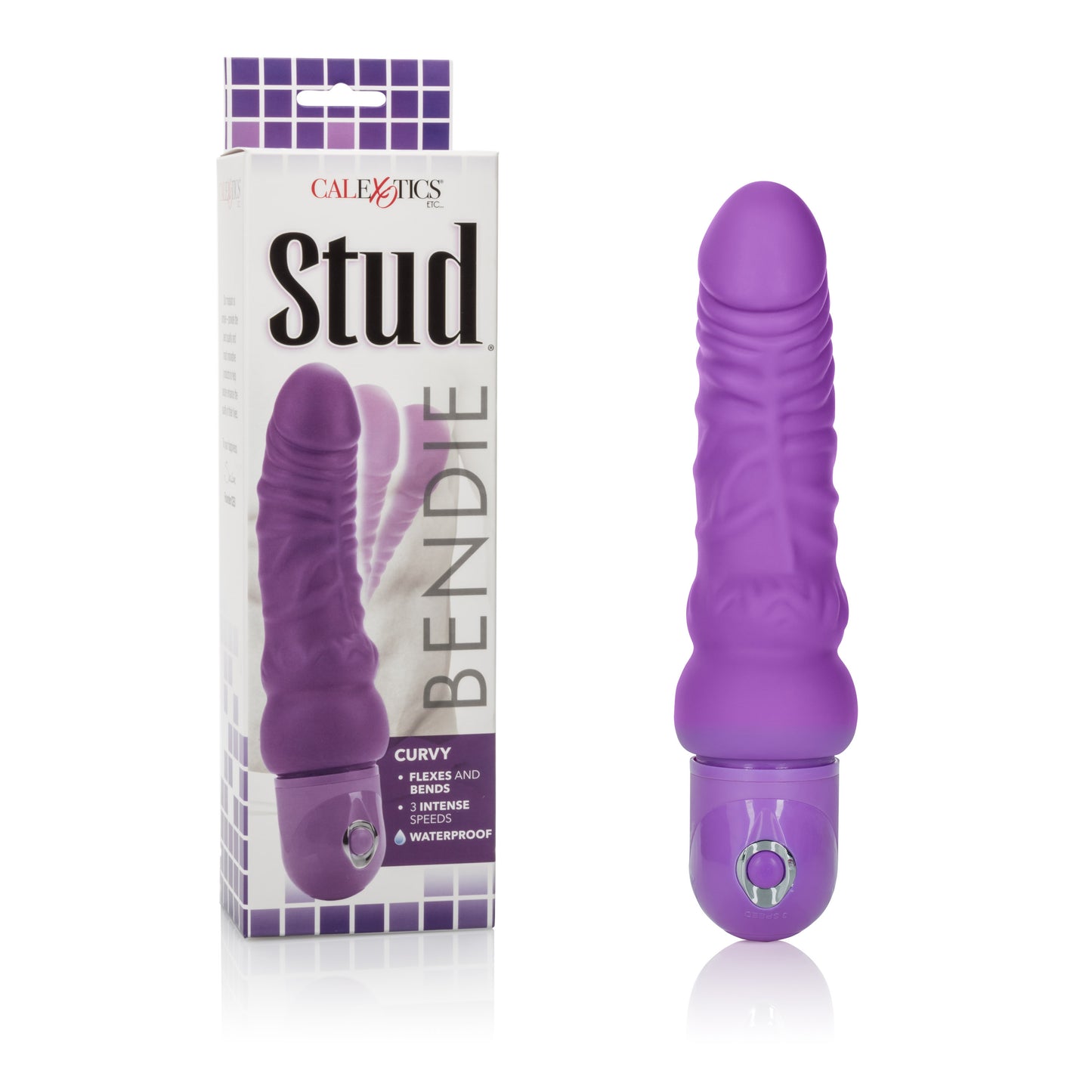 CalExotics Bendie Power Stud - Curvy - Purple - Multi-Speed Vibrator