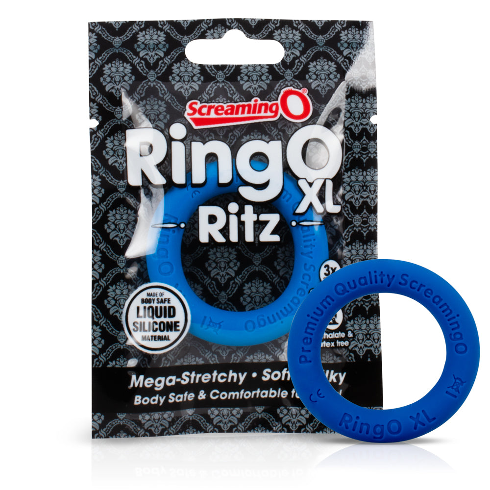 Screaming O RingO Ritz XL Cockring – Blue – Liquid Silicone