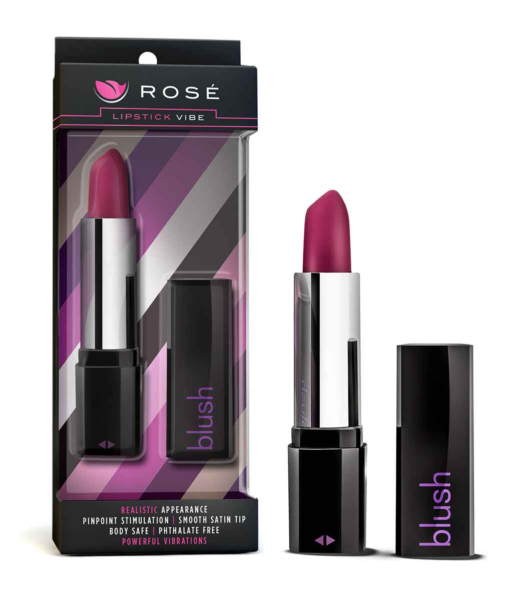 Blush Lipstick Vibe Portable Vibrating Massager - Black