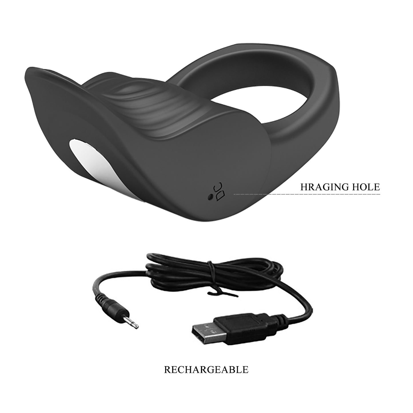 Pretty Love Vibrating Susanna Cock Ring - Black - 10 Vibration Functions