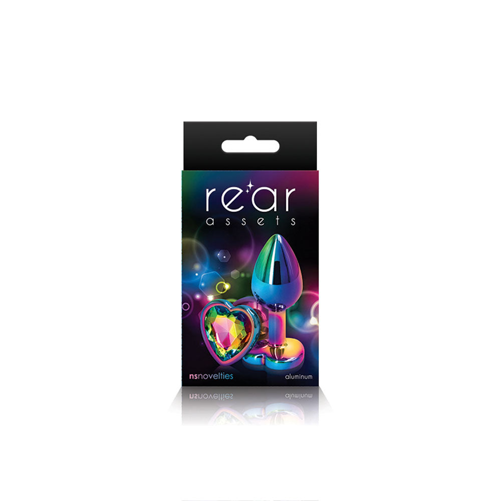 NS Novelties Multicolor Heart Anal Toy - Medium - Rainbow