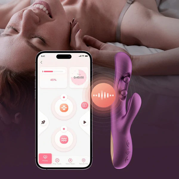 Honey Play Box G-Iggle Balls Rabbit Vibrator - Purple - App Controlled, Waterproof
