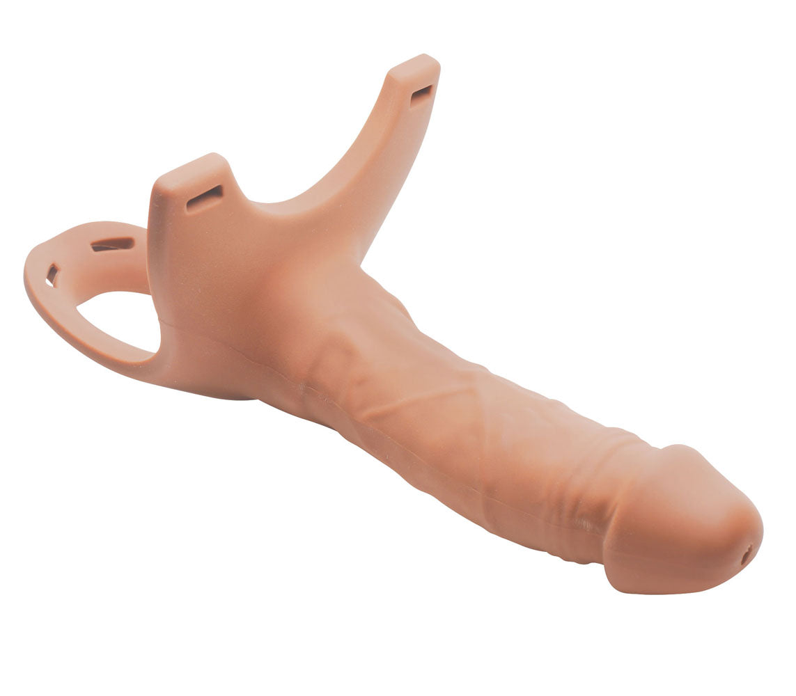 XR Brands Hollow Silicone Dildo Strap-on – Flesh, Realistic Design