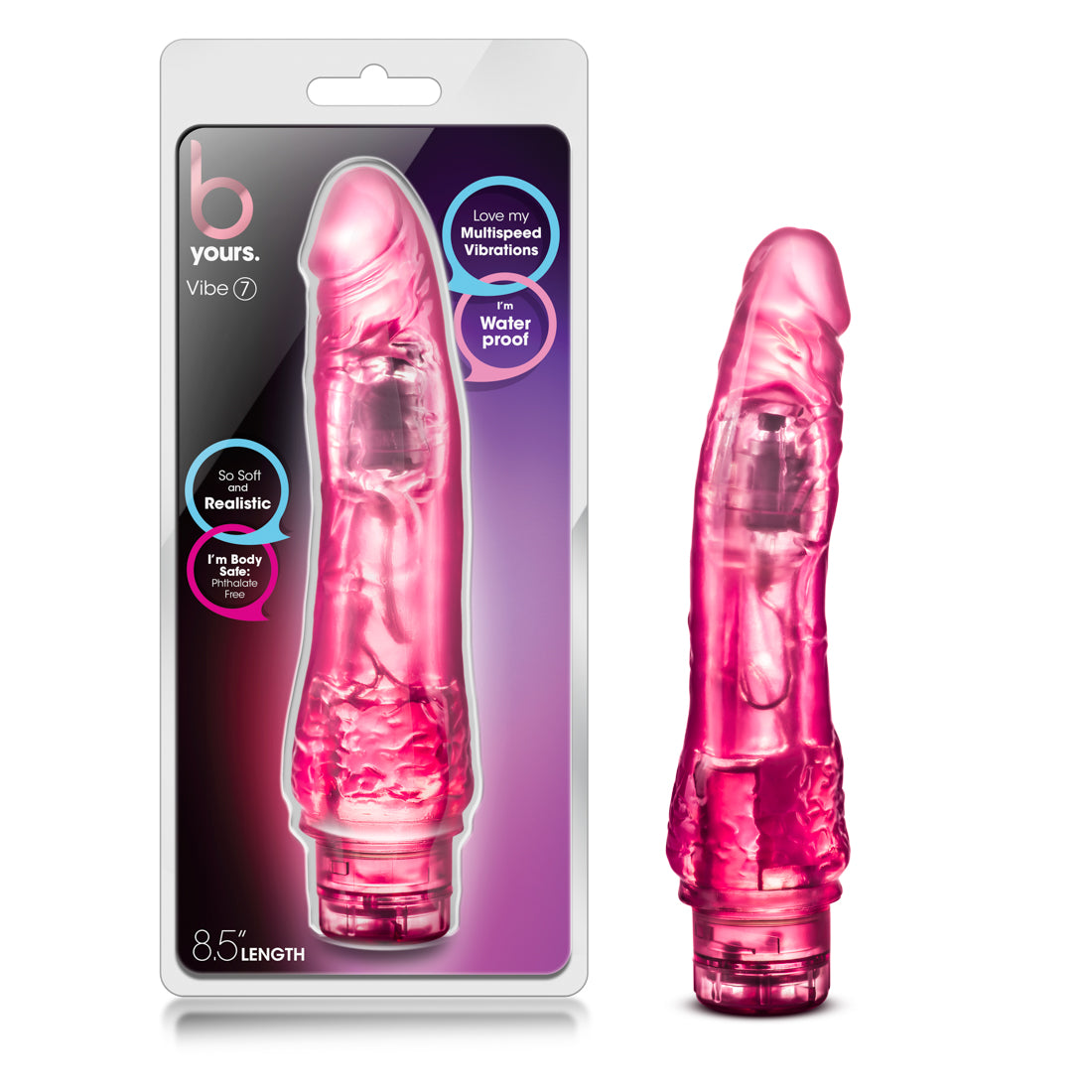 B Yours Vibe 7 Vibrator – Multi-Speed Waterproof – Pink