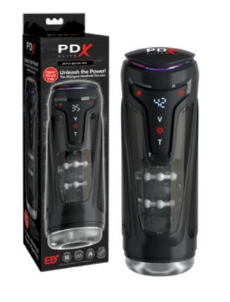 Pipedream PDX Elite Moto-Bator Pro – Thrusting and Vibrating Stroker – Clear