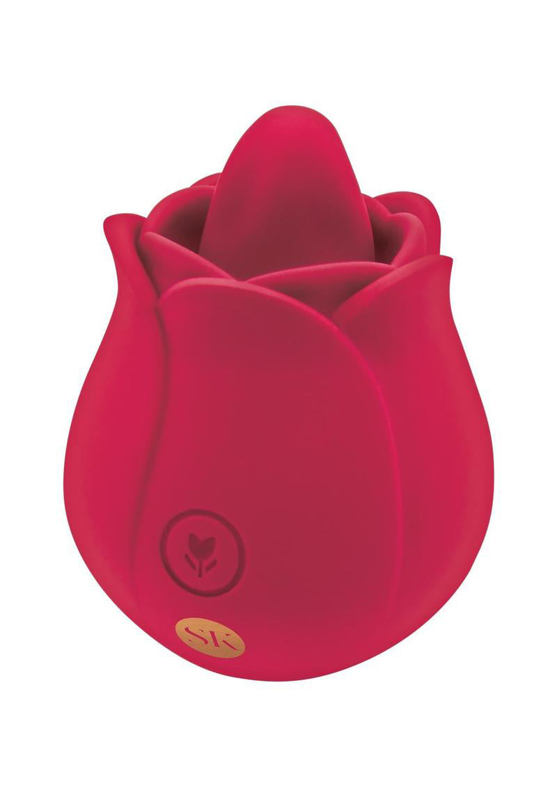 Secret Kisses Rosegasm Rose Blossom Licker – Red – Compact Tongue Vibrator with 10 Modes