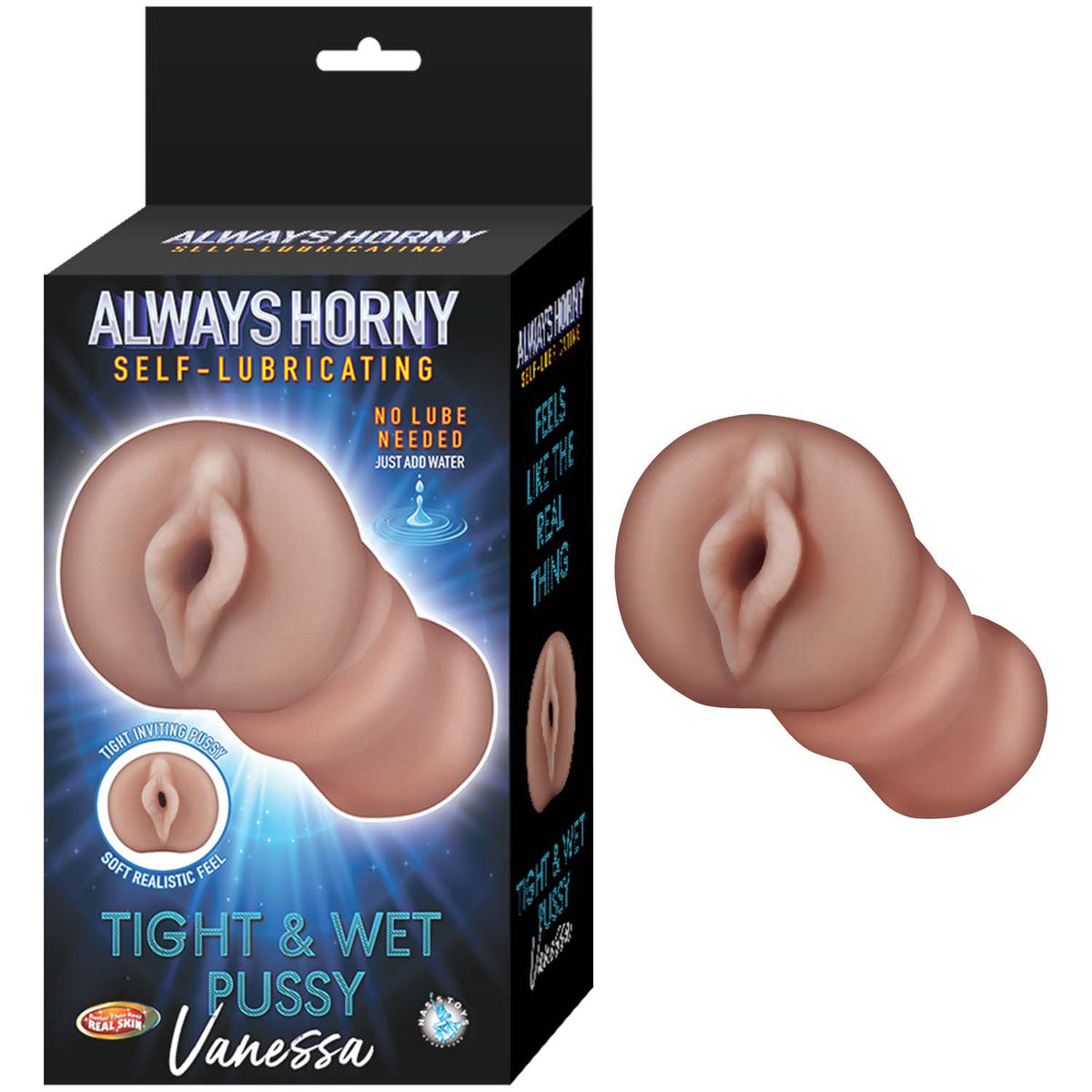 Nasstoys Always Horny Self-Lubricating Masturbator Vanessa - Brown - Waterproof