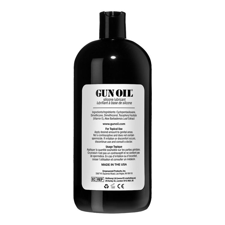 Gun Oil Silicone Lubricant - 32 Oz - Silicone-Based with Aloe Vera and Vitamin E